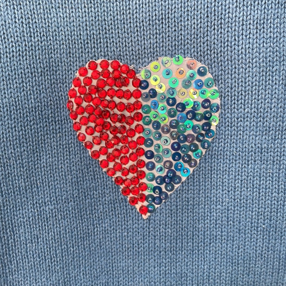 Storybook Knit Cardigan XS patriotic red white blue patchwork - Picture 3 of 7